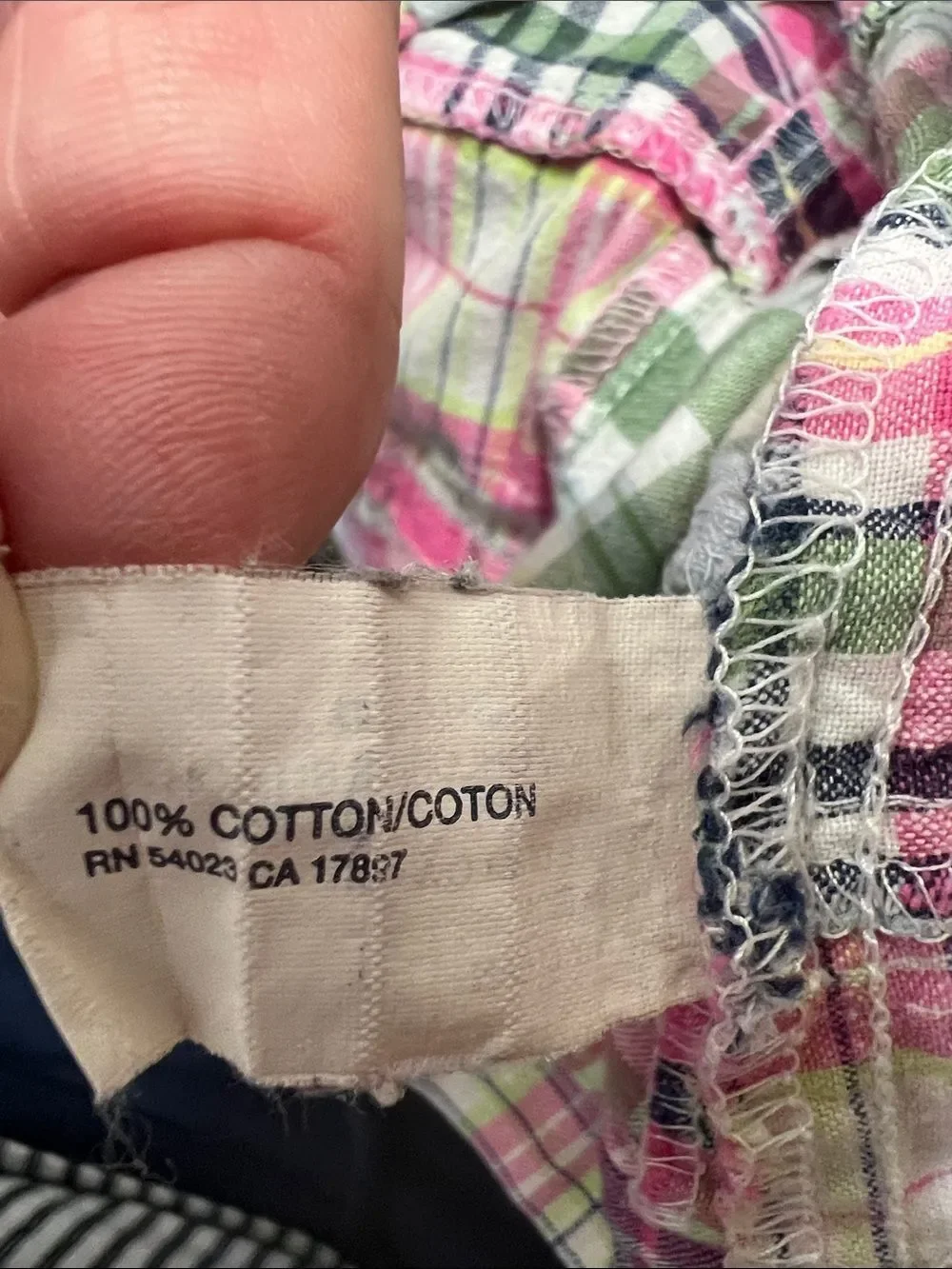 Baby Gap pink and blue plaid patchwork cotton sun dress